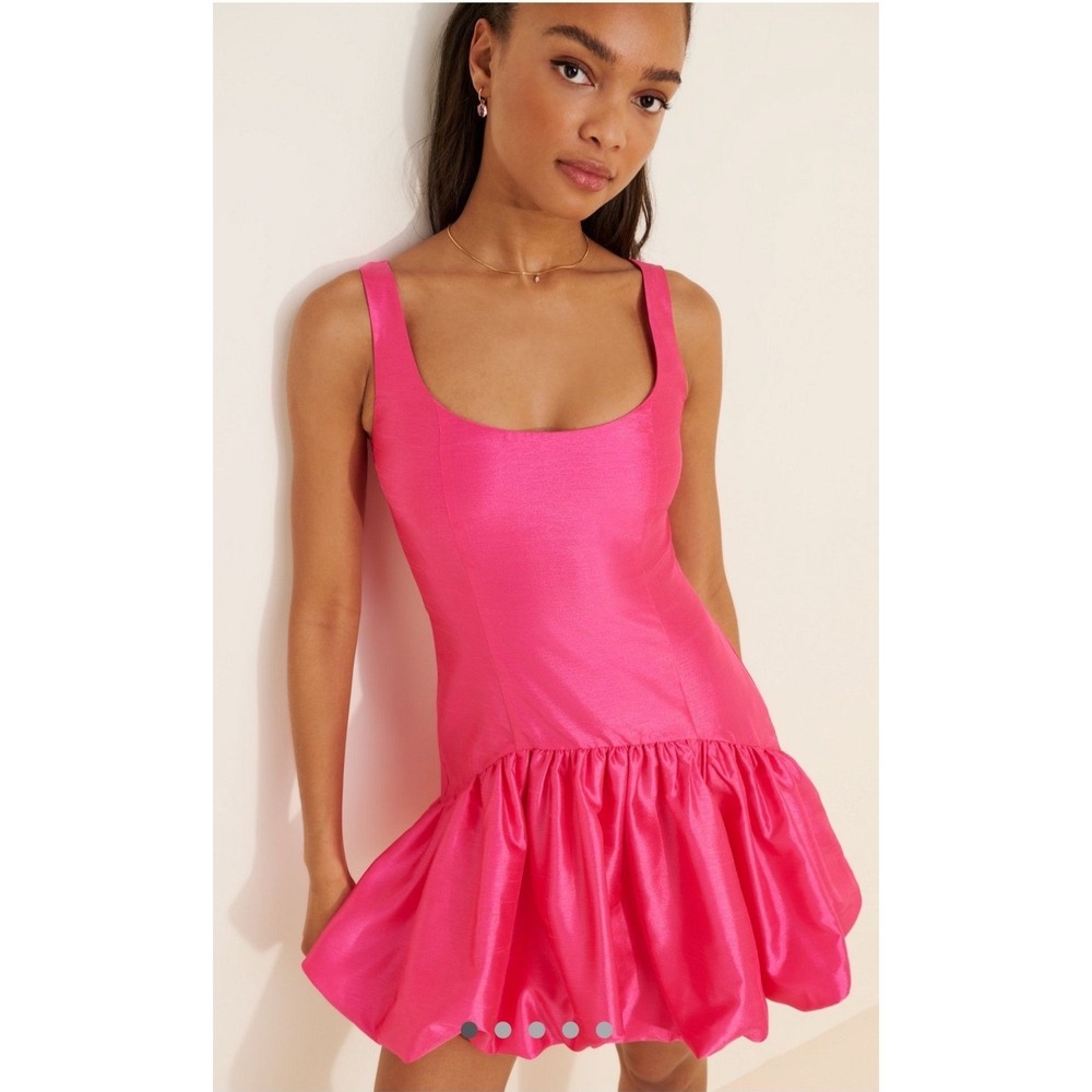 Anthropologie x Hutch Pink Drop Waist Bubble Mini Dress Scoop Neck‎ Sleeveless